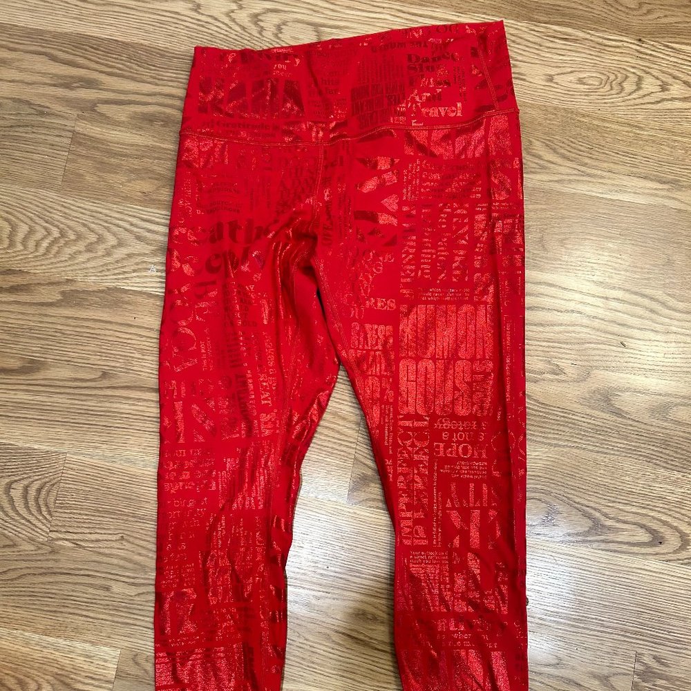Lululemon Wunder Under High Rise Legging 20Yr Manifesto Foil Dark Red 25"